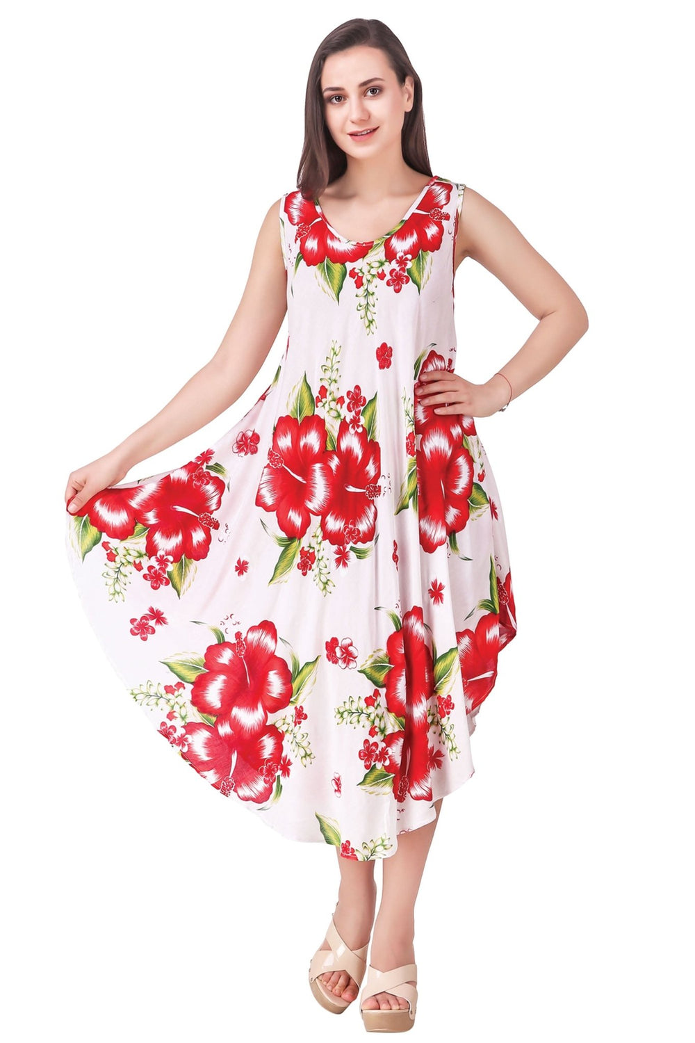 Floral Print Beach Dress One Size Fits Most TH-2501 - Advance Apparels Inc