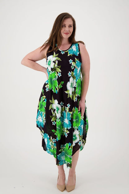 Floral Print Beach Dress One Size Fits Most TH-2501 - Advance Apparels Inc