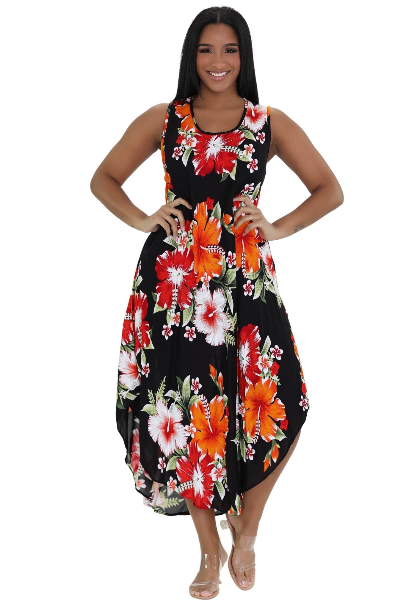 Floral Print Beach Dress One Size Fits Most TH-2501 - Advance Apparels Inc