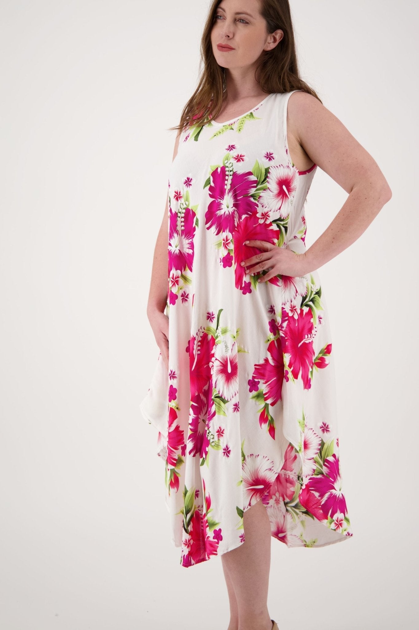 Floral Print Beach Dress One Size Fits Most TH-2501 - Advance Apparels Inc