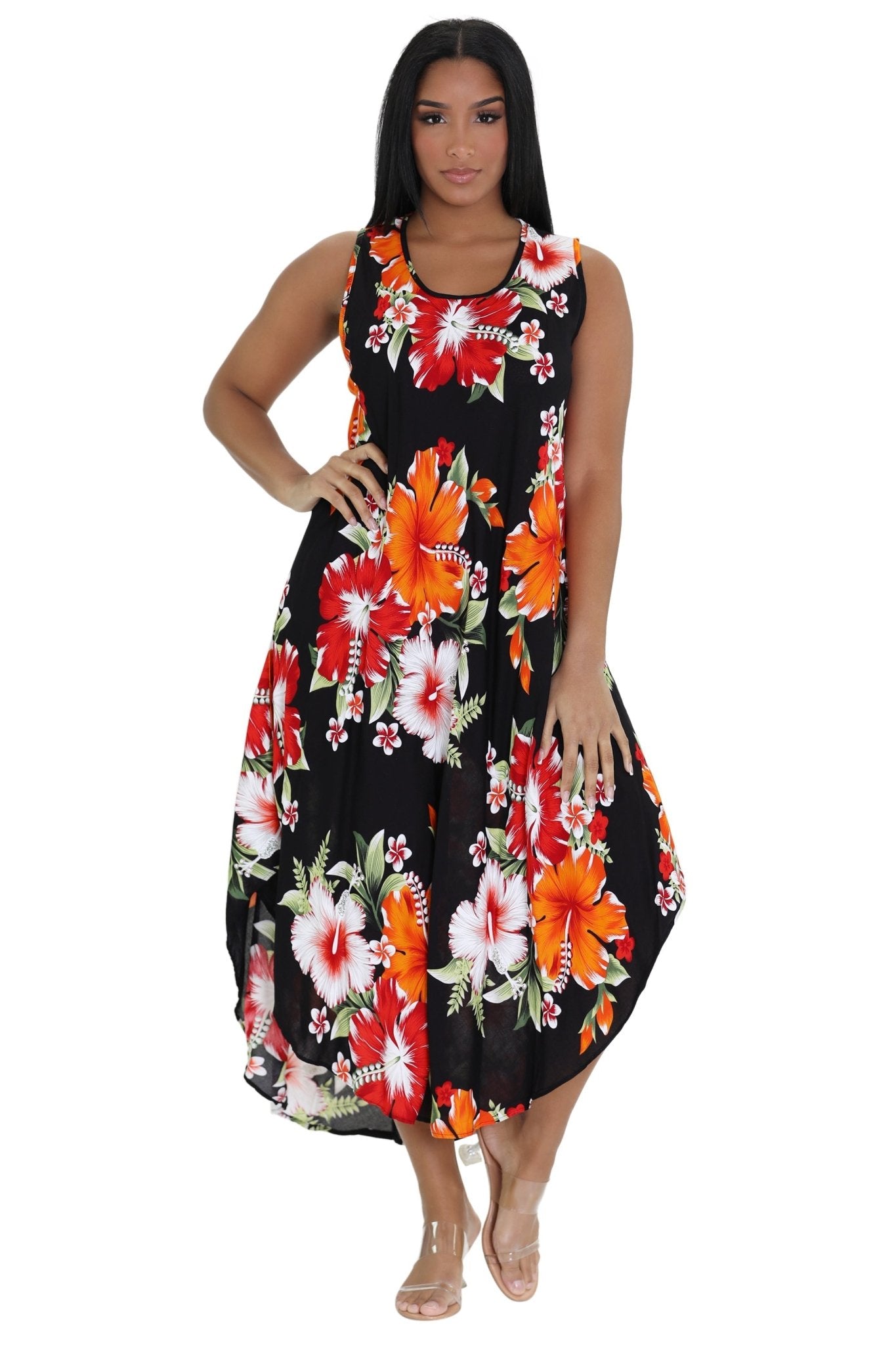 Floral Print Beach Dress One Size Fits Most TH-2501 - Advance Apparels Inc