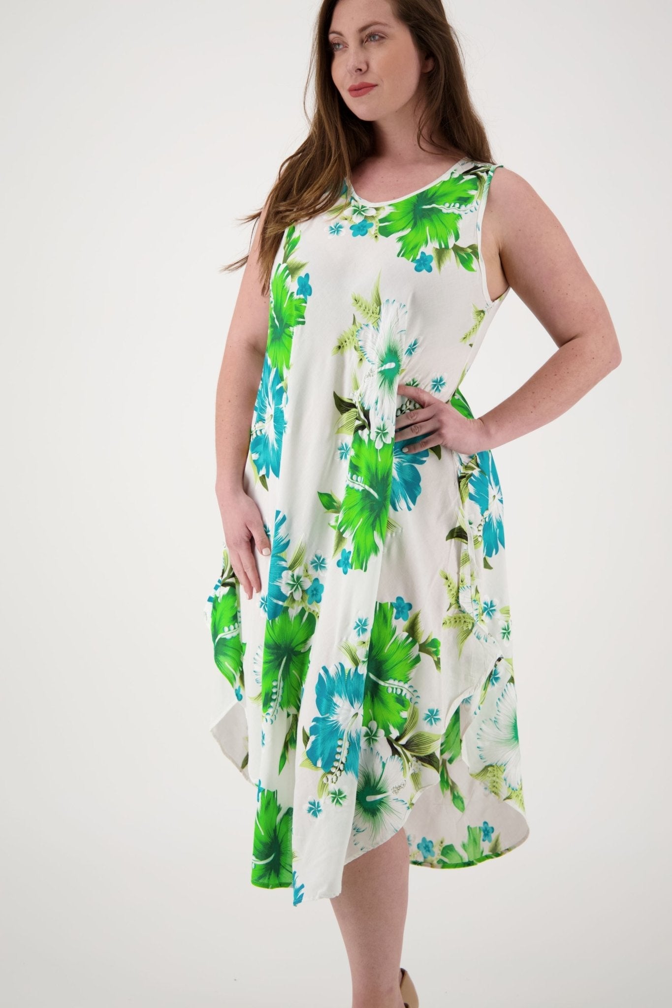 Floral Print Beach Dress One Size Fits Most TH-2501 - Advance Apparels Inc