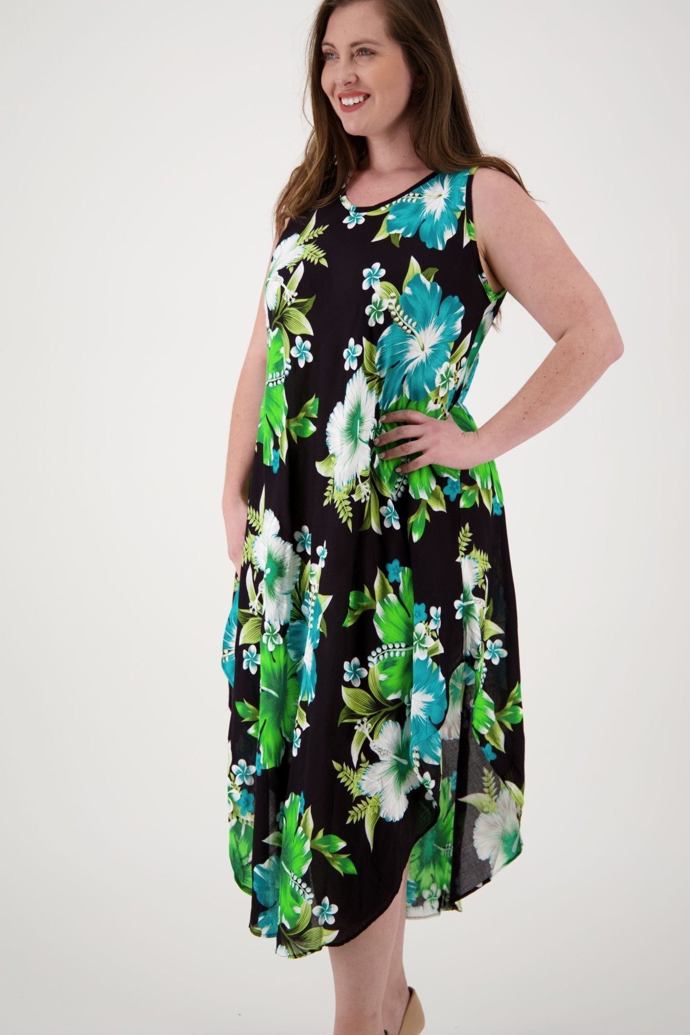 Floral Print Beach Dress One Size Fits Most TH-2501 - Advance Apparels Inc