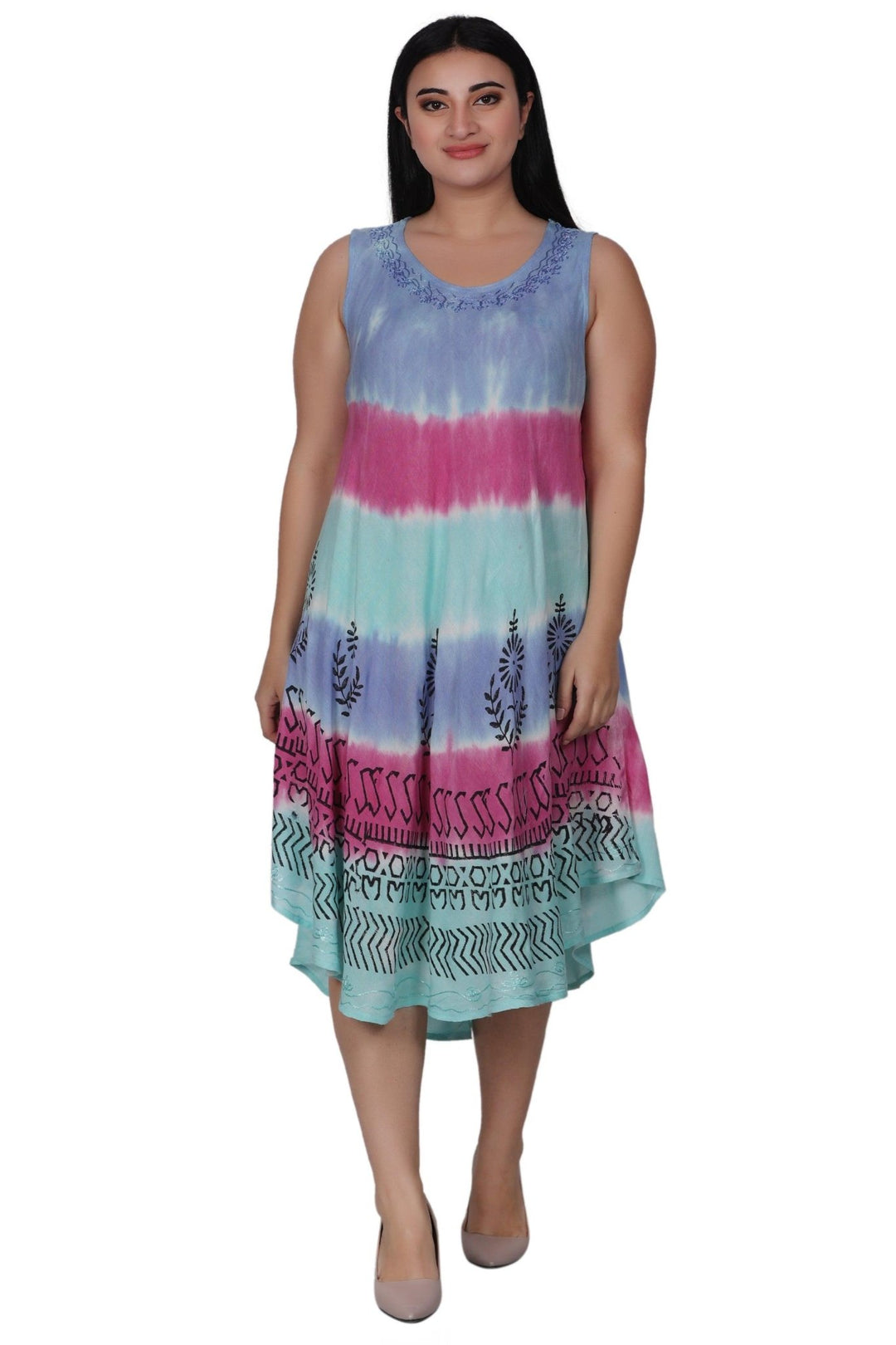 Geometric Block Print Dress 482139-R - Advance Apparels Inc