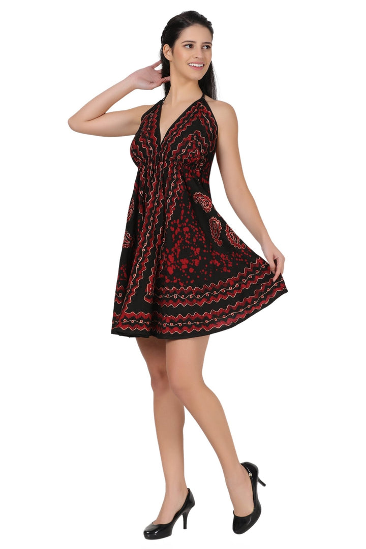 Halter Back Tie Short Batik Dress 1936 - Advance Apparels Inc