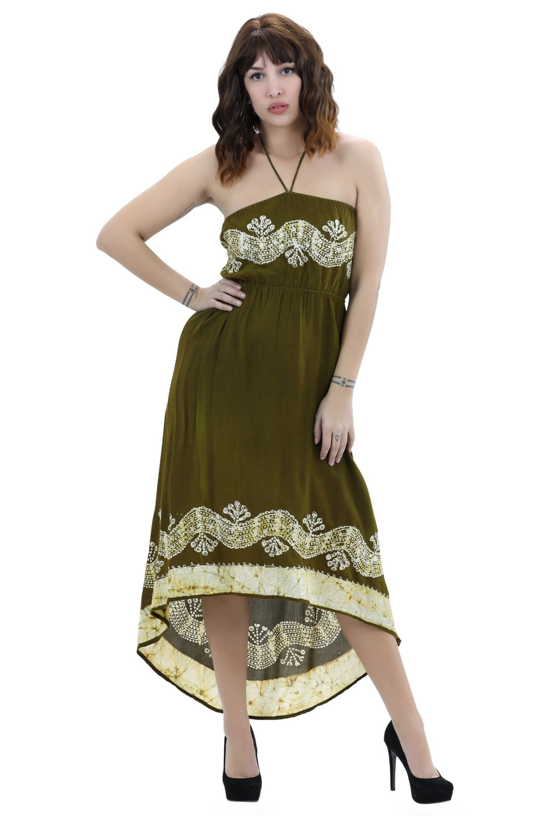 Halter Batik Dye Dress 1303 Batik - Advance Apparels Inc