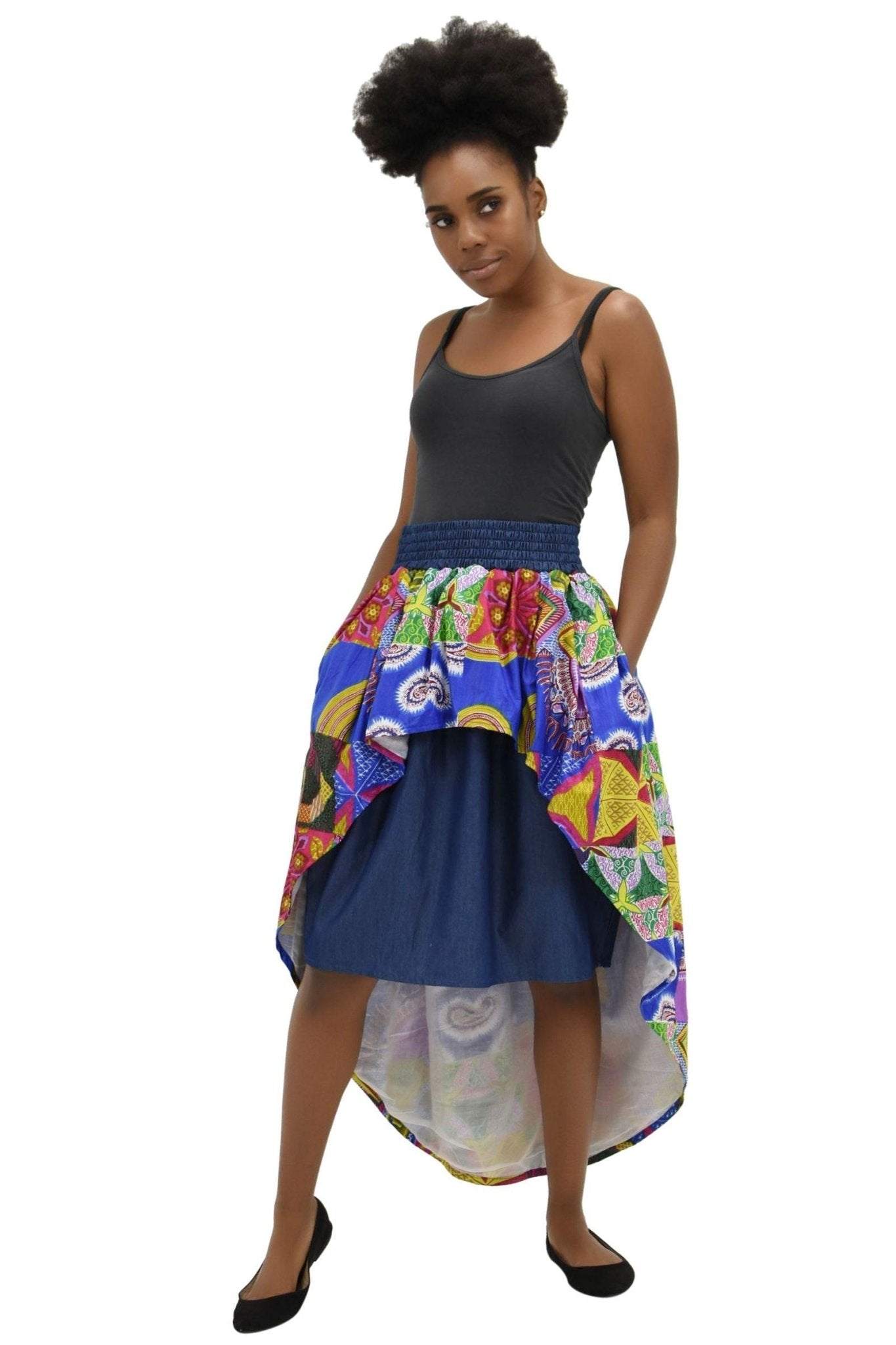 Hi-Lo Denim Maxi Skirt 17626 - Advance Apparels Inc