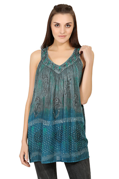 Jaipur Tie Dye V-Neck Tank Top 19525 - Advance Apparels Inc