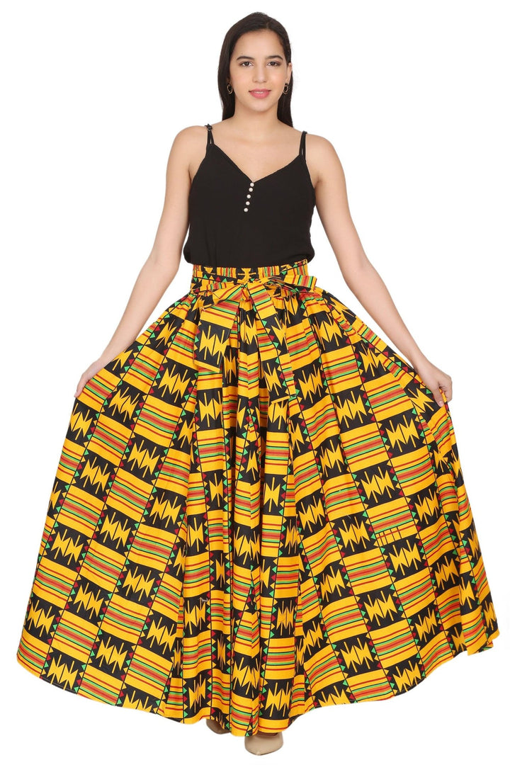 Kente Print Long Maxi Skirt 16317-611 - Advance Apparels Inc