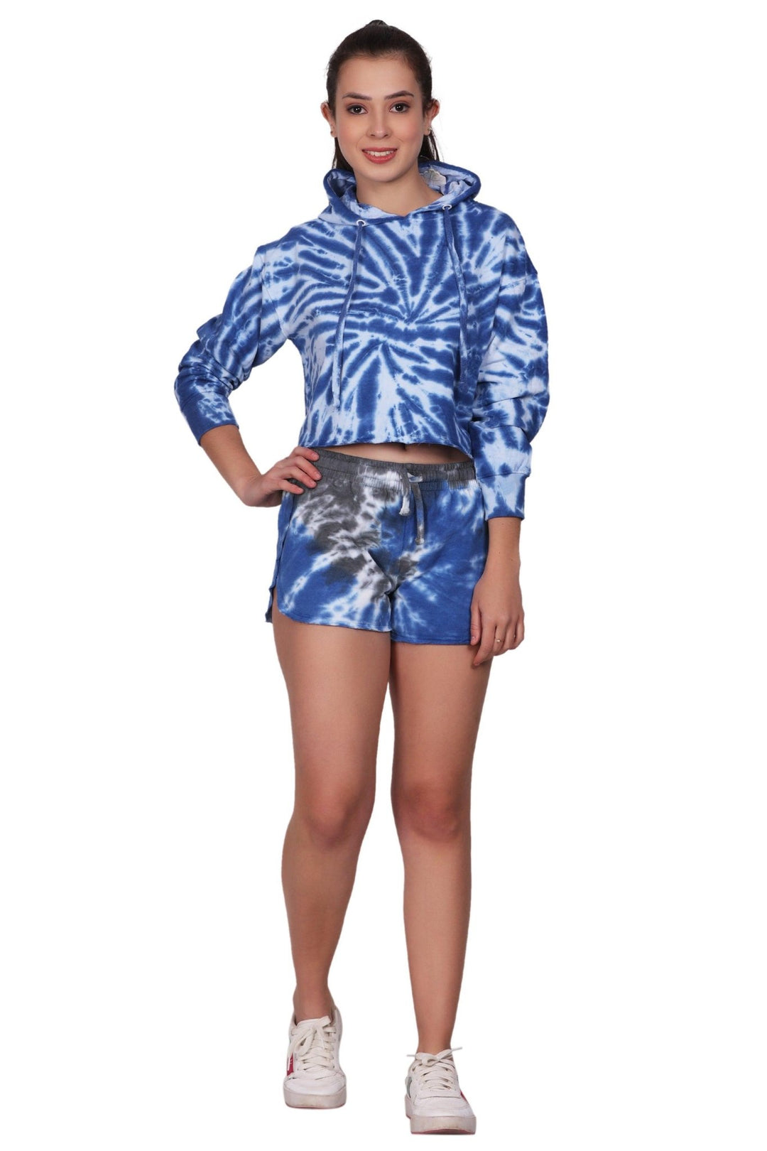 Ladies Two Piece Tie Dye Crop Set Cotton Blend Activewear 9601/8601 - Advance Apparels Inc