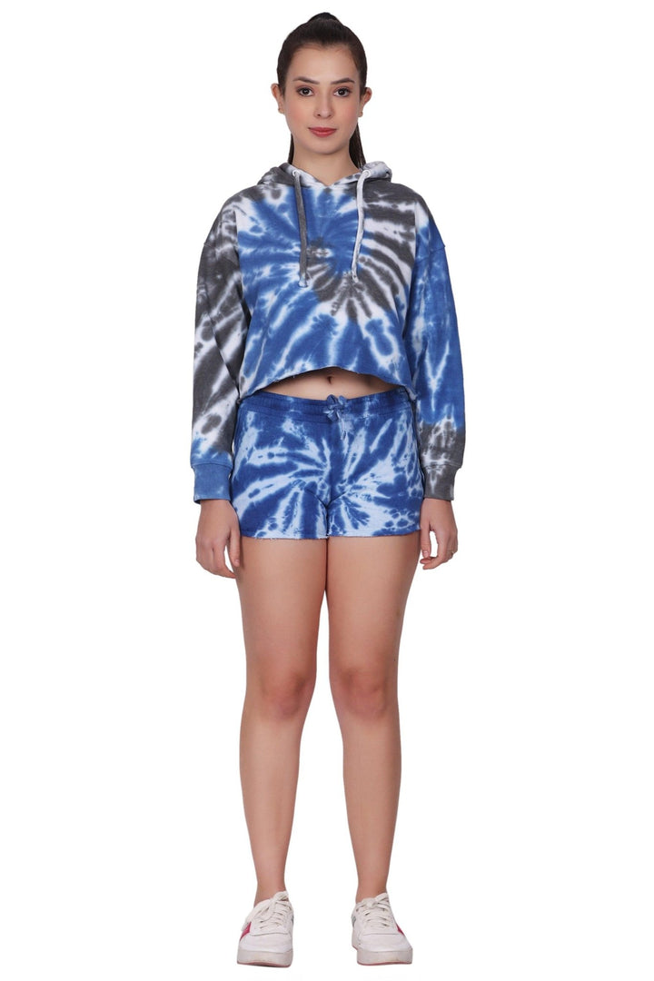 Ladies Two Piece Tie Dye Crop Set Cotton Blend Activewear 9603/8603 - Advance Apparels Inc