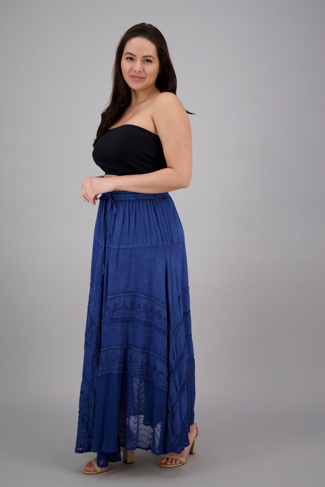 Long Acid Wash Skirt 13222 - Advance Apparels Inc