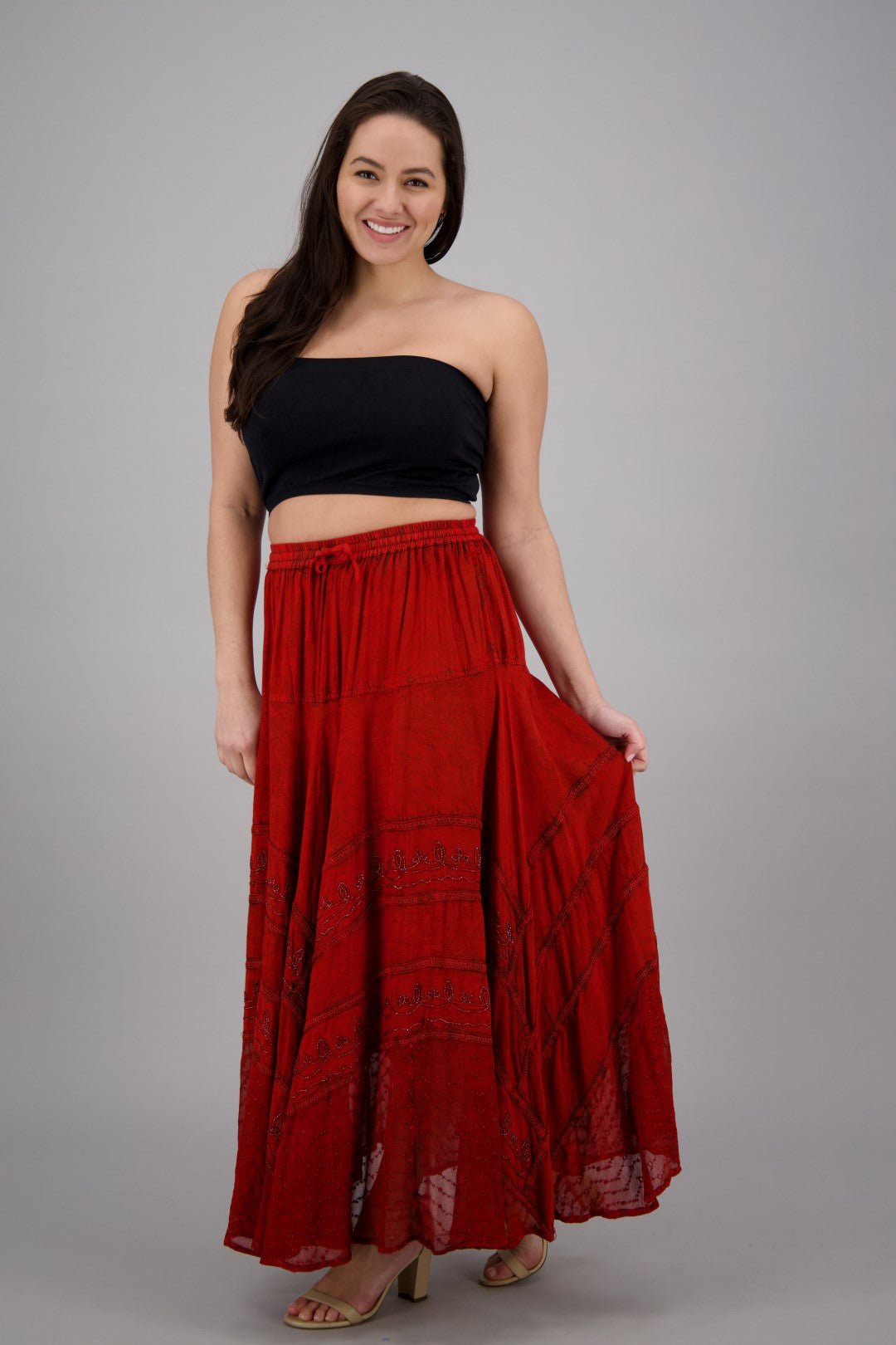 Long Acid Wash Skirt 13222 - Advance Apparels Inc