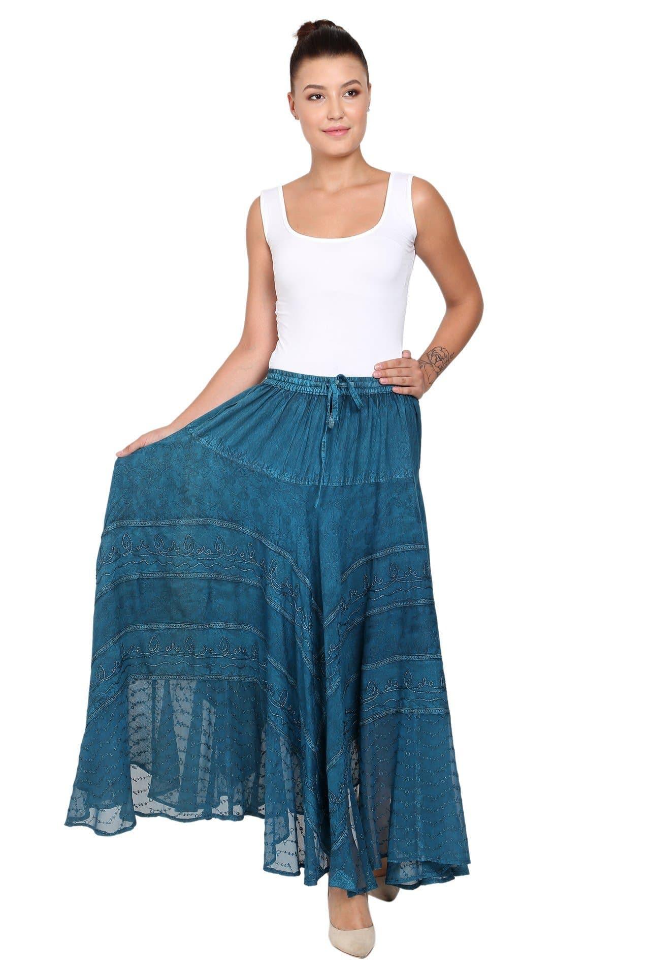 Long Acid Wash Skirt 13222 - Advance Apparels Inc