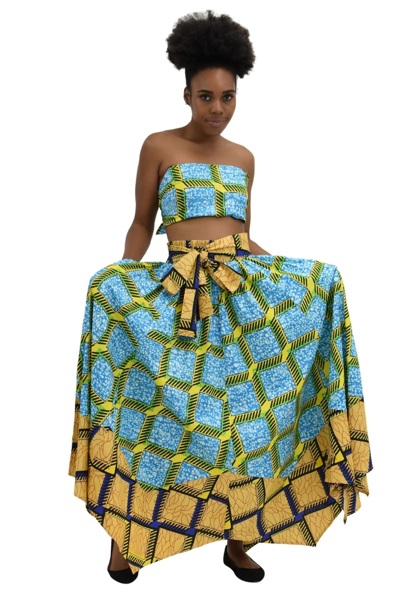 Long Ankara Print Maxi Skirt 16334 - Advance Apparels Inc