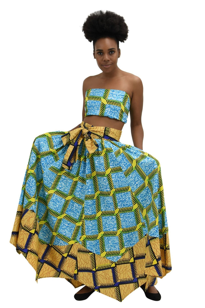 Long Ankara Print Maxi Skirt 16334 - Advance Apparels Inc