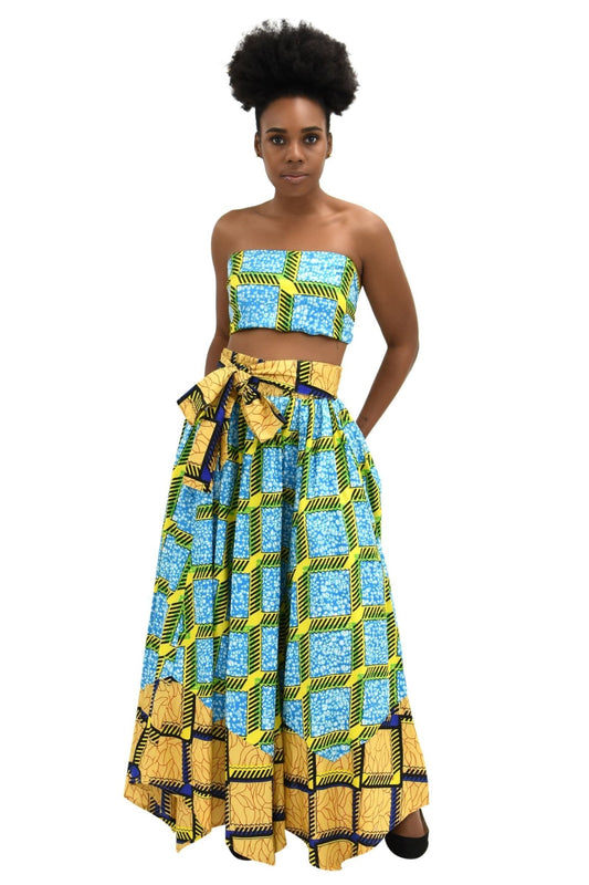 Long Ankara Print Maxi Skirt 16334 - Advance Apparels Inc