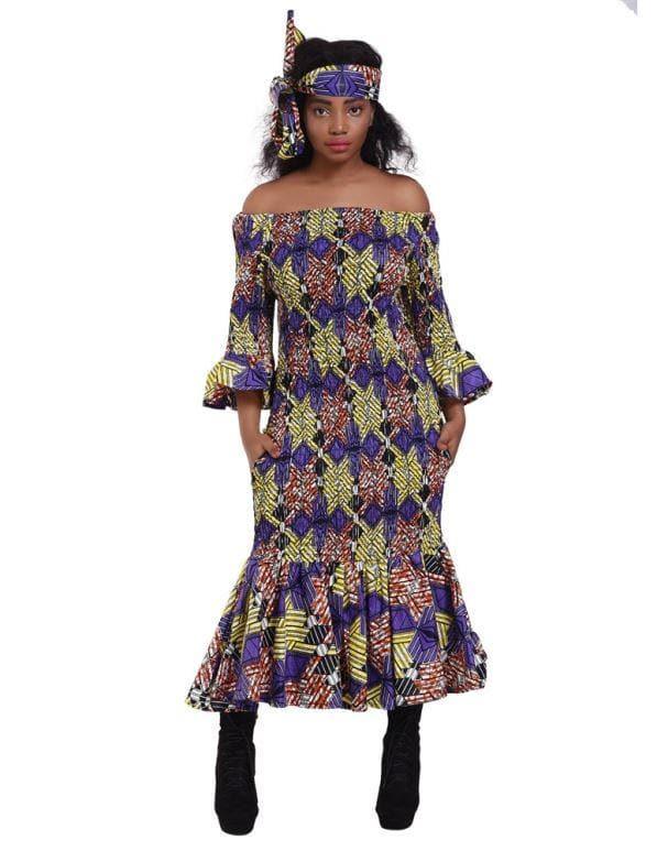 Mermaid African Print Dress 2262 - Advance Apparels Inc