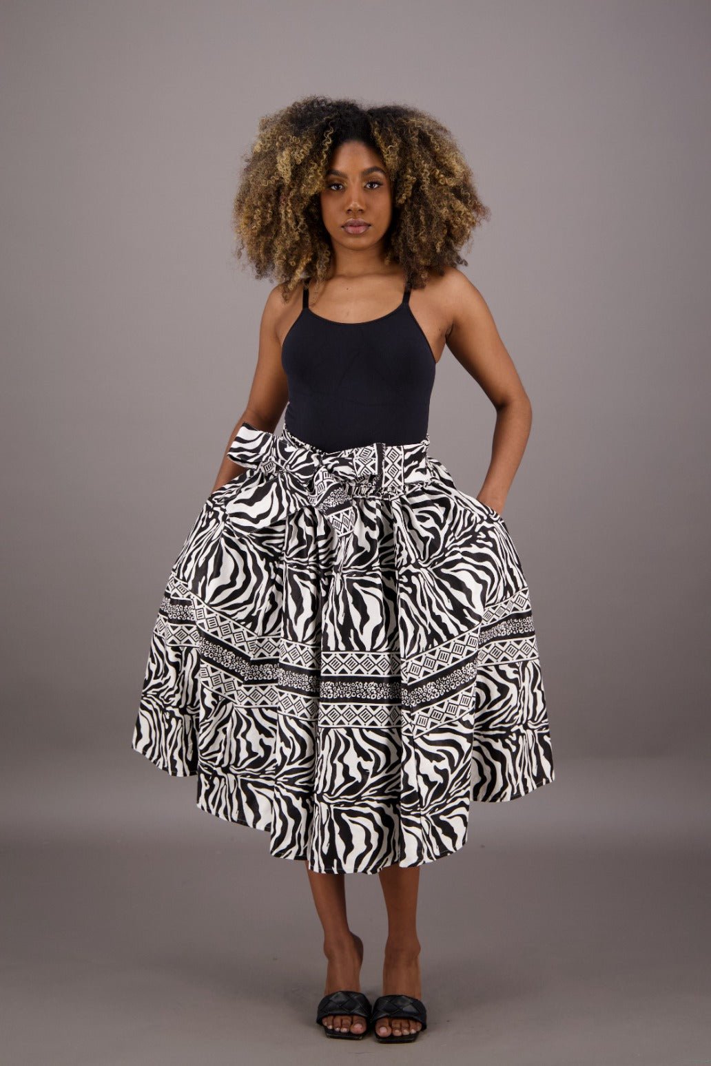 Mid-Length African Print Skirt 16321-261 - Advance Apparels Inc