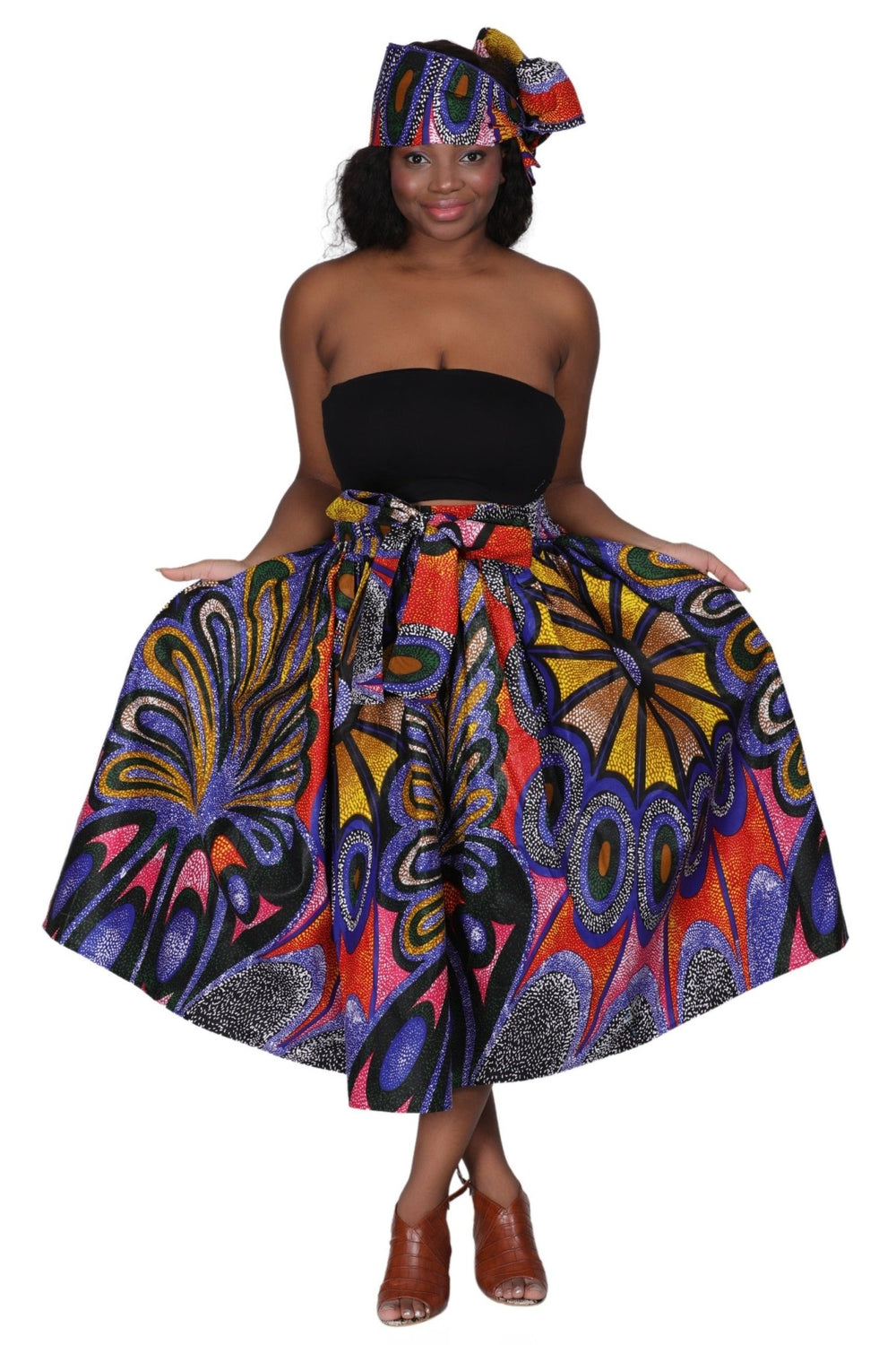 Mid-Length African Print Skirt 16321-502 - Advance Apparels Inc