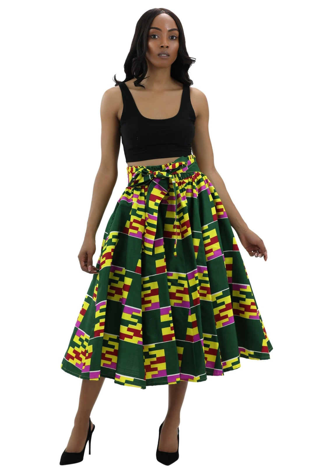 Mid-Length African Print Skirt 19421 - Advance Apparels Inc