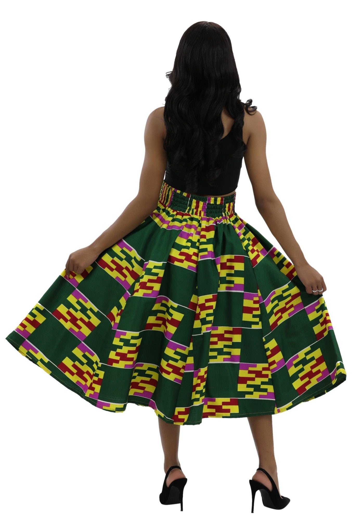 Mid-Length African Print Skirt 19421 - Advance Apparels Inc