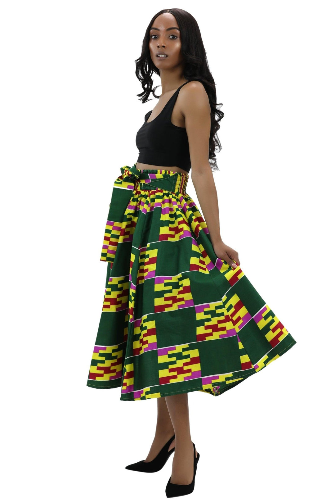 Mid-Length African Print Skirt 19421 - Advance Apparels Inc