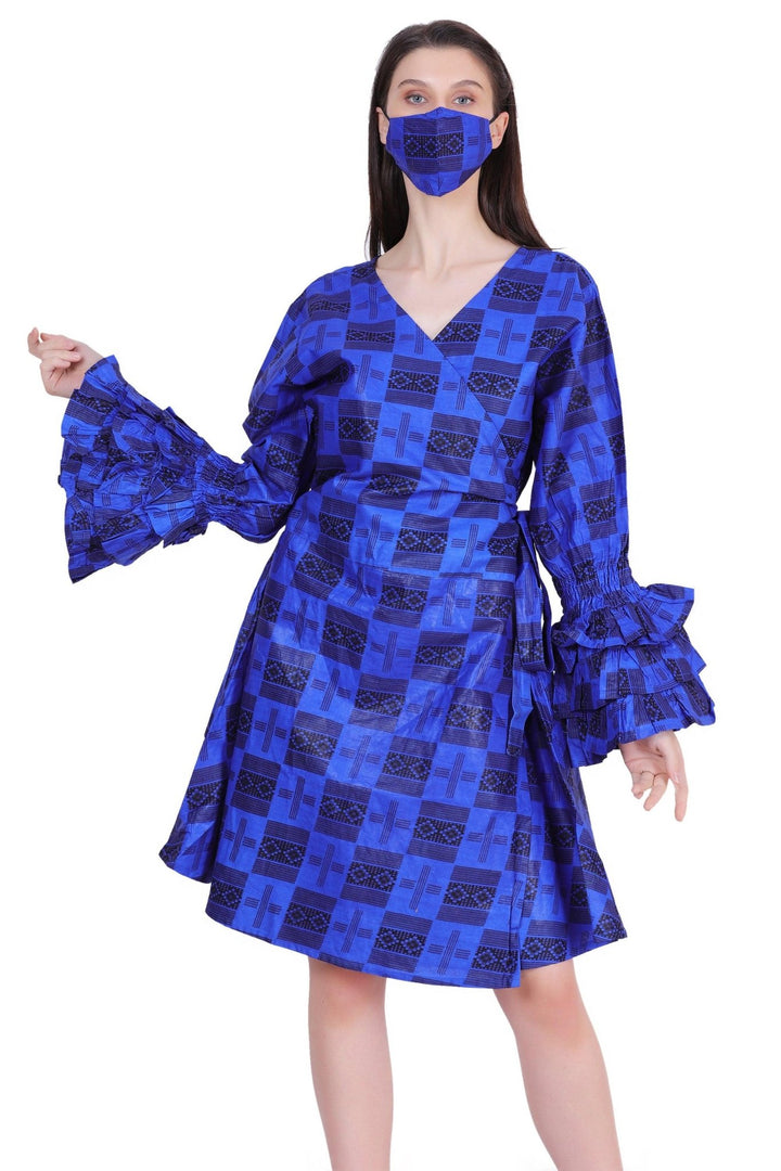 Mid-Length Ankara Wrap Dress 1621 - Advance Apparels Inc