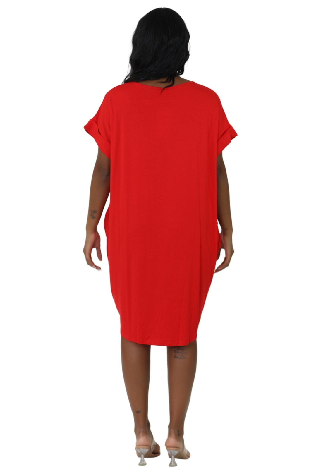 Mid-Length "Faith" Knitted Short Sleeve Dress 5555 - Advance Apparels Inc