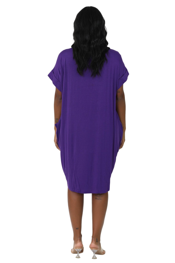 Mid-Length "Faith" Knitted Short Sleeve Dress 5555 - Advance Apparels Inc