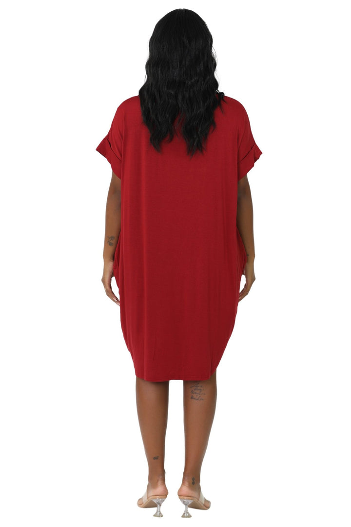 Mid-Length "Faith" Knitted Short Sleeve Dress 5555 - Advance Apparels Inc