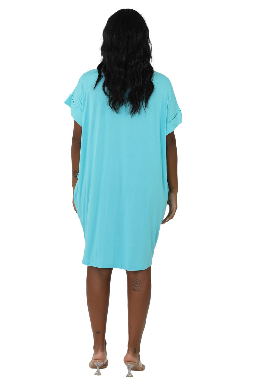 Mid-Length "Faith" Knitted Short Sleeve Dress 5555 - Advance Apparels Inc