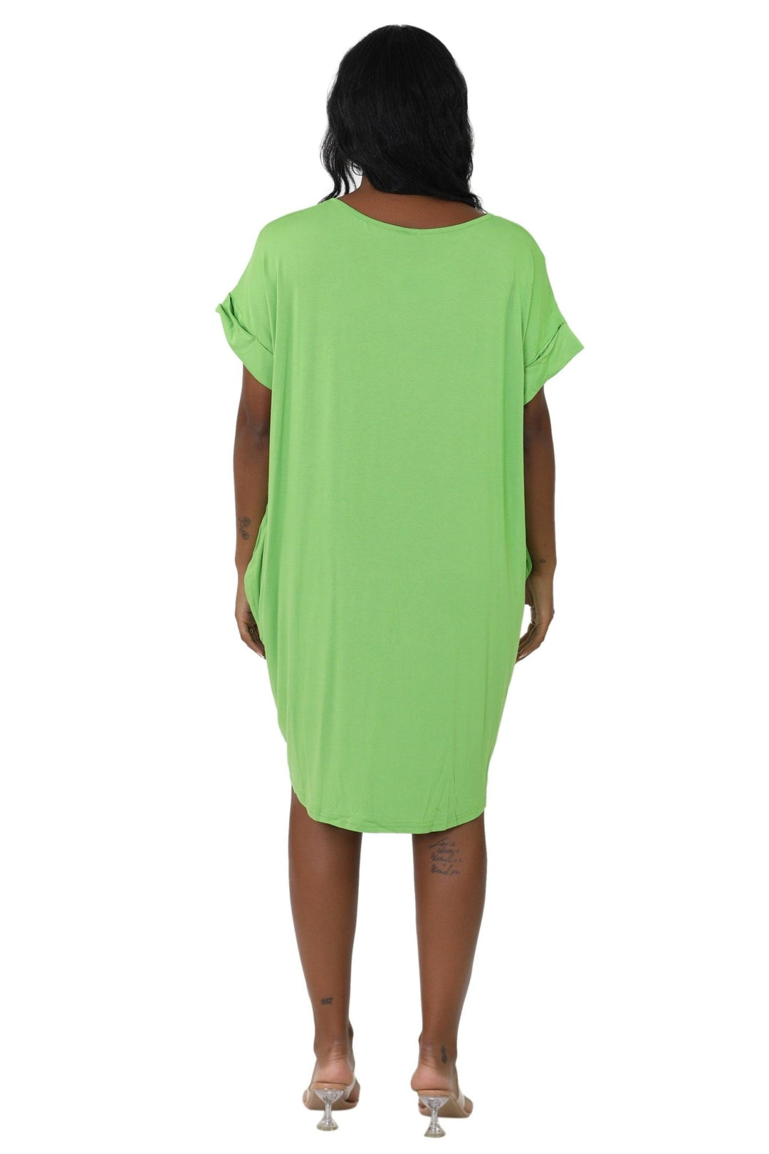 Mid-Length "Faith" Knitted Short Sleeve Dress 5555 - Advance Apparels Inc