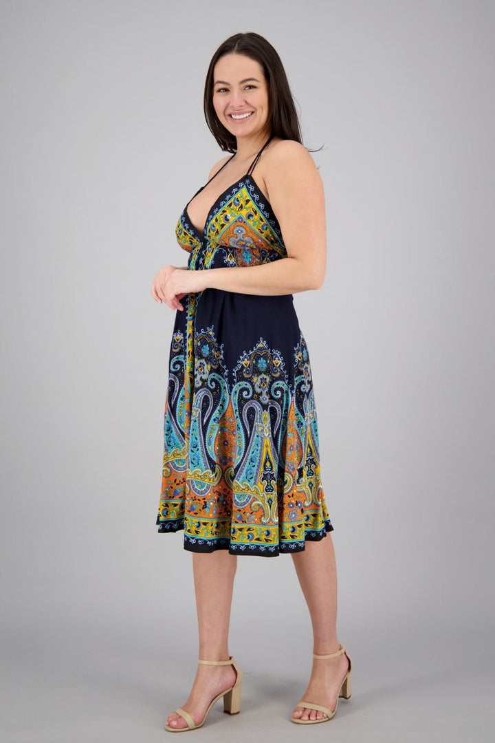 Mid-Length Halter Top Batik Dress 1969 - Advance Apparels Inc