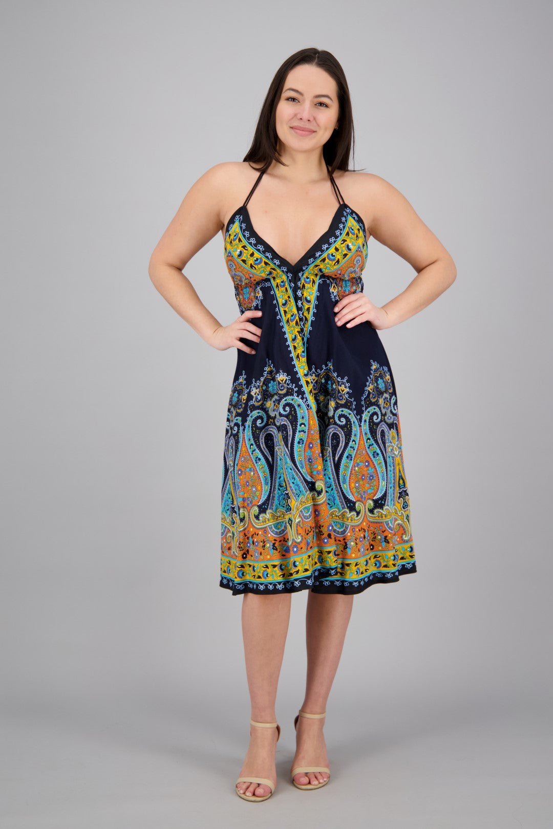 Mid-Length Halter Top Batik Dress 1969 - Advance Apparels Inc