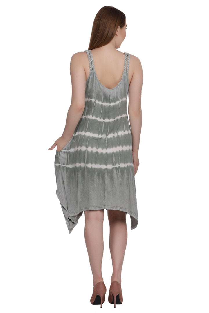 Mid Length Tie Dye Spaghetti Strap Dress SPD75 - Advance Apparels Inc