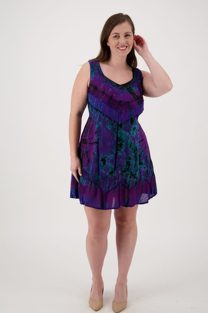 Mid-Length Tie Dye Sundress 181503 - Advance Apparels Inc