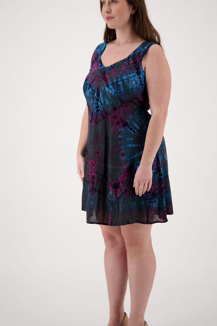 Mid-Length Tie Dye Sundress 181503 - Advance Apparels Inc