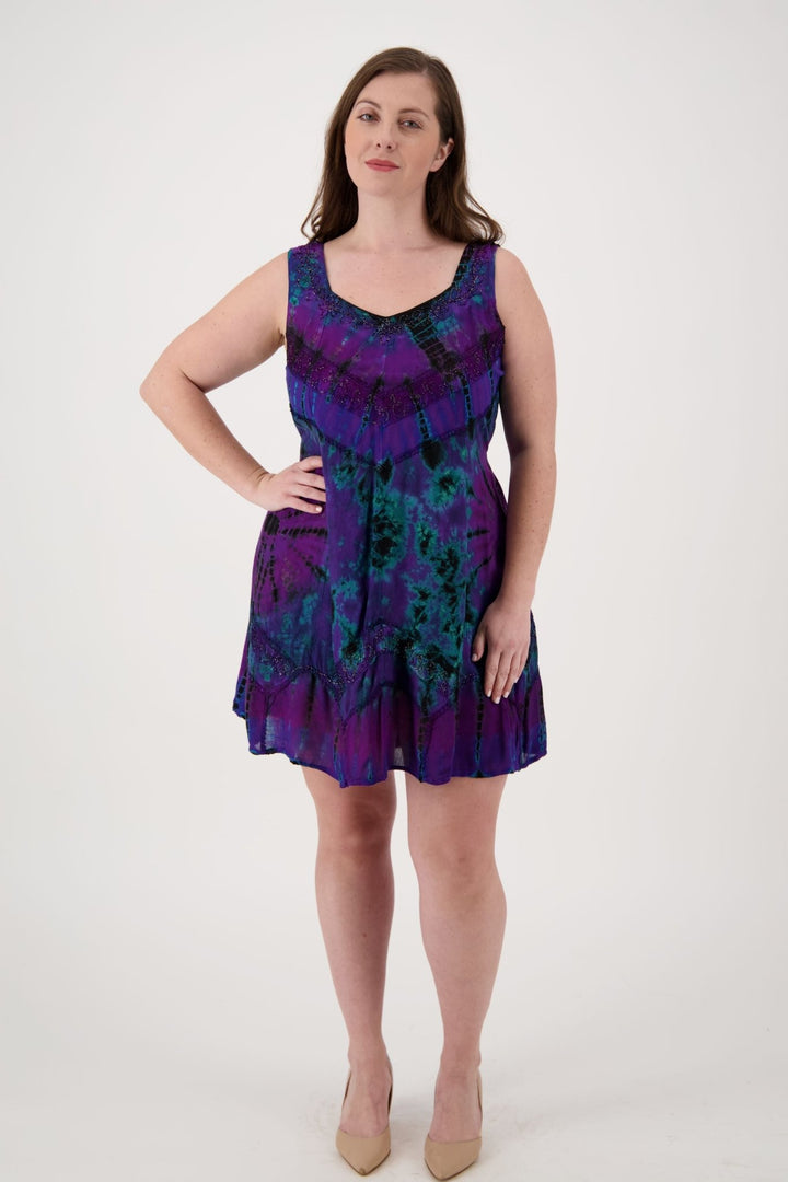 Mid-Length Tie Dye Sundress 181503 - Advance Apparels Inc