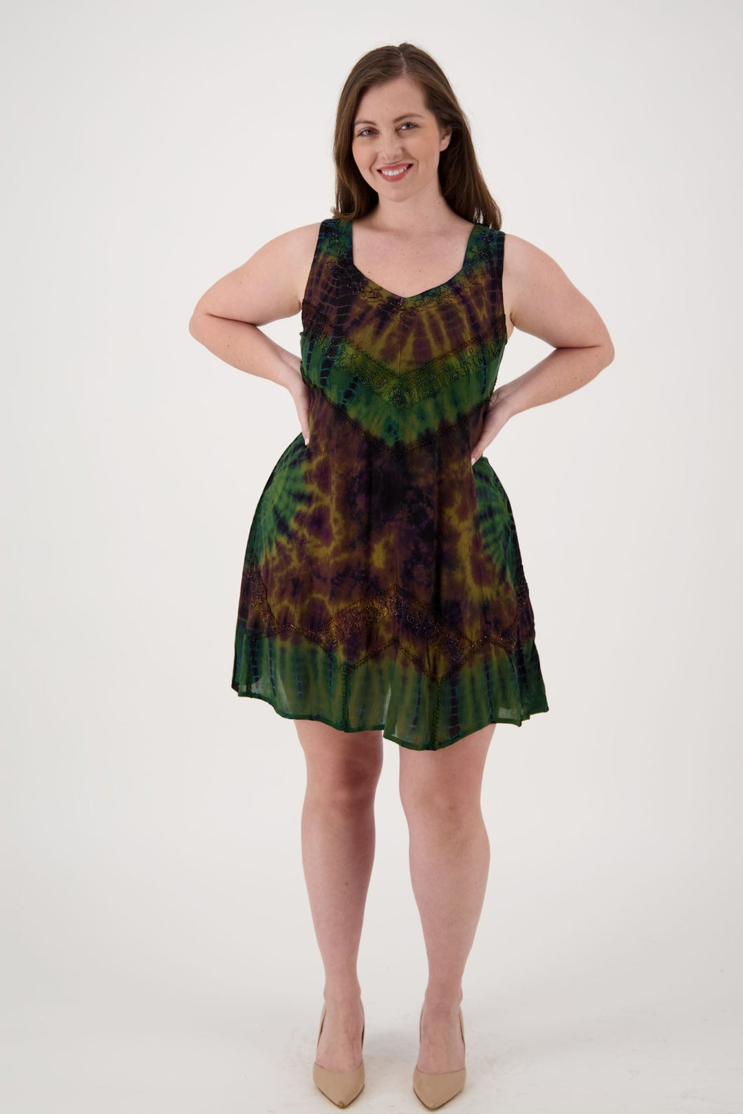 Mid-Length Tie Dye Sundress 181503 - Advance Apparels Inc