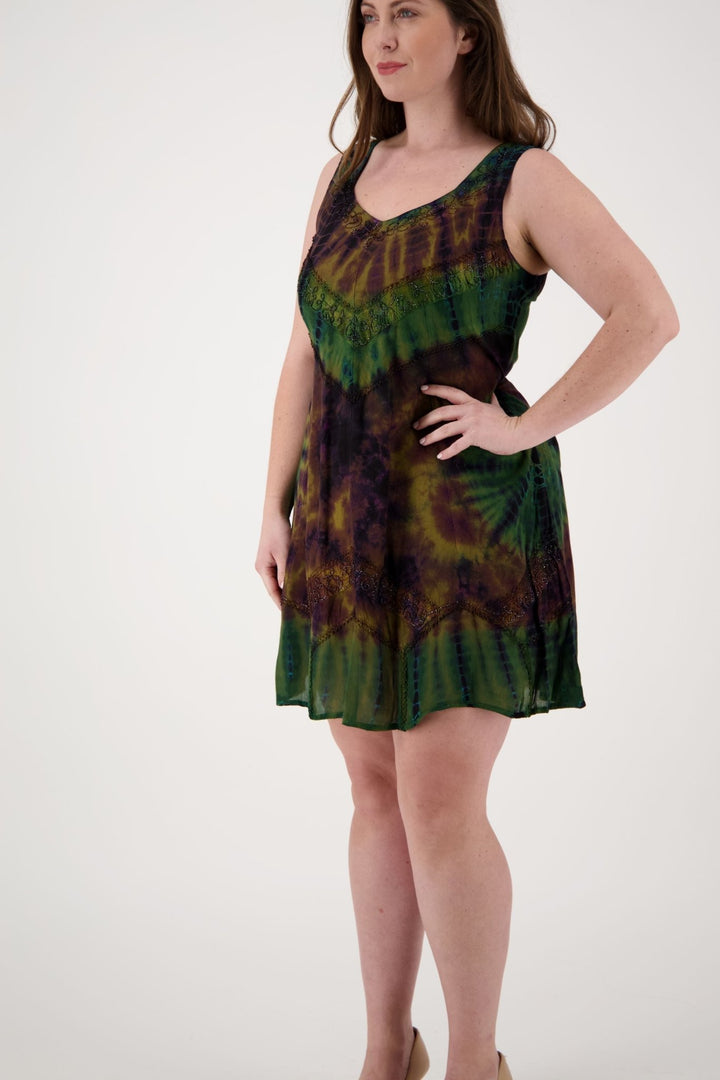 Mid-Length Tie Dye Sundress 181503 - Advance Apparels Inc