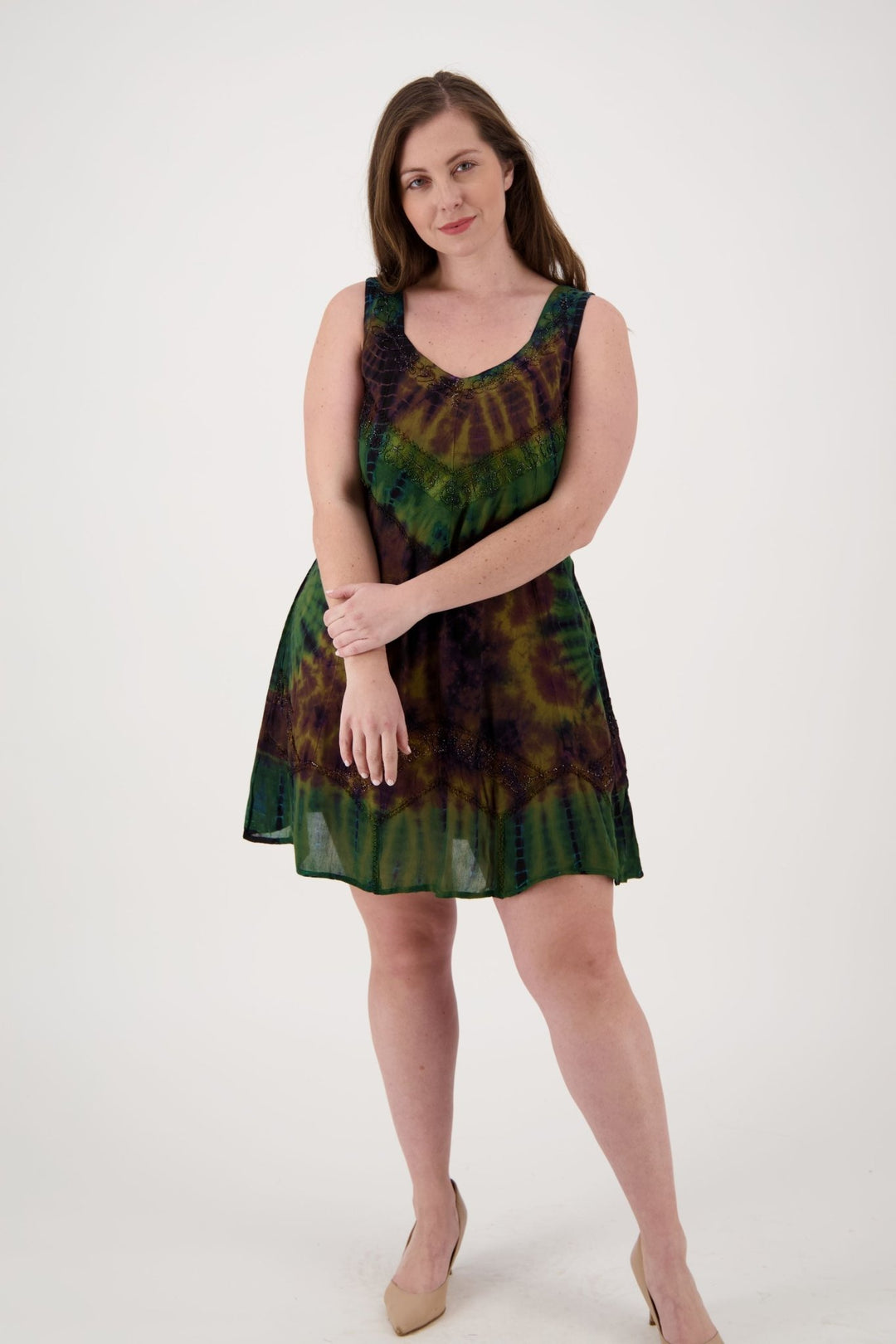 Mid-Length Tie Dye Sundress 181503 - Advance Apparels Inc