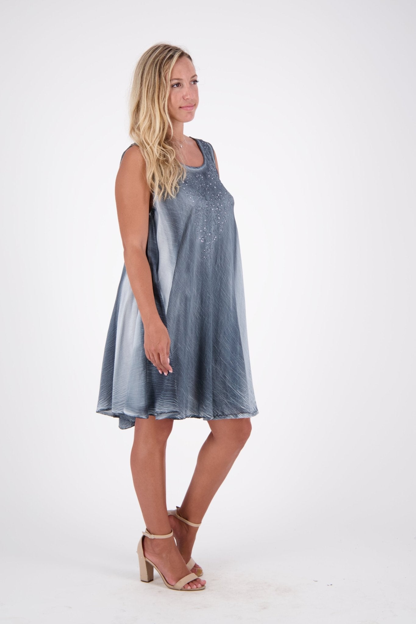 Mineral Wash Beach Dress w/ Pockets 17608 - Advance Apparels Inc