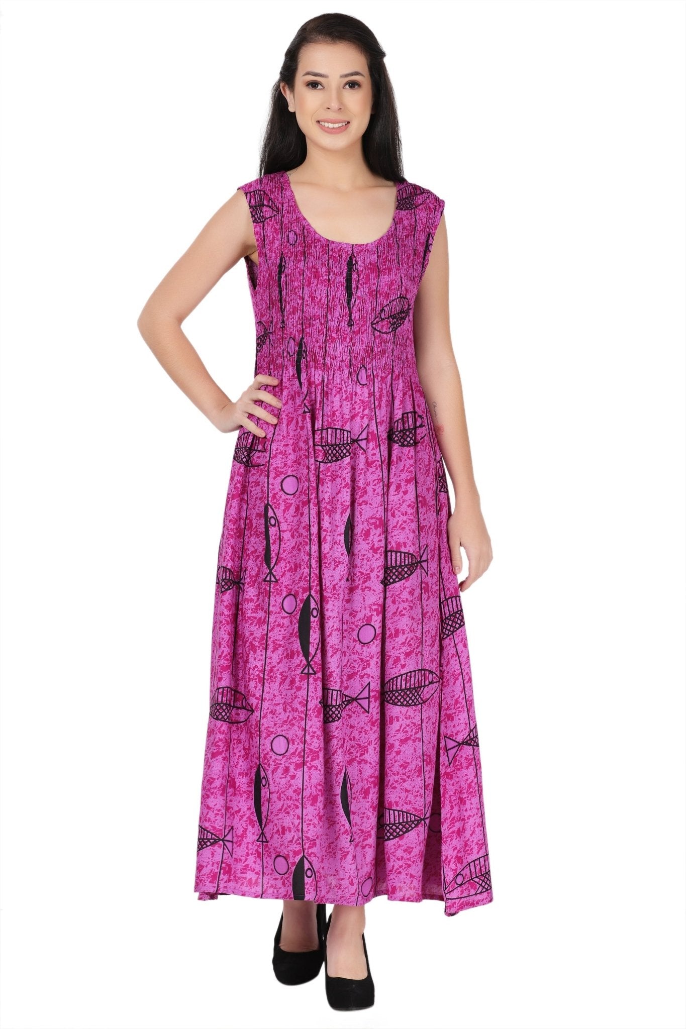 Nautical Print Beach Maxi Dress 522211 - Advance Apparels Inc