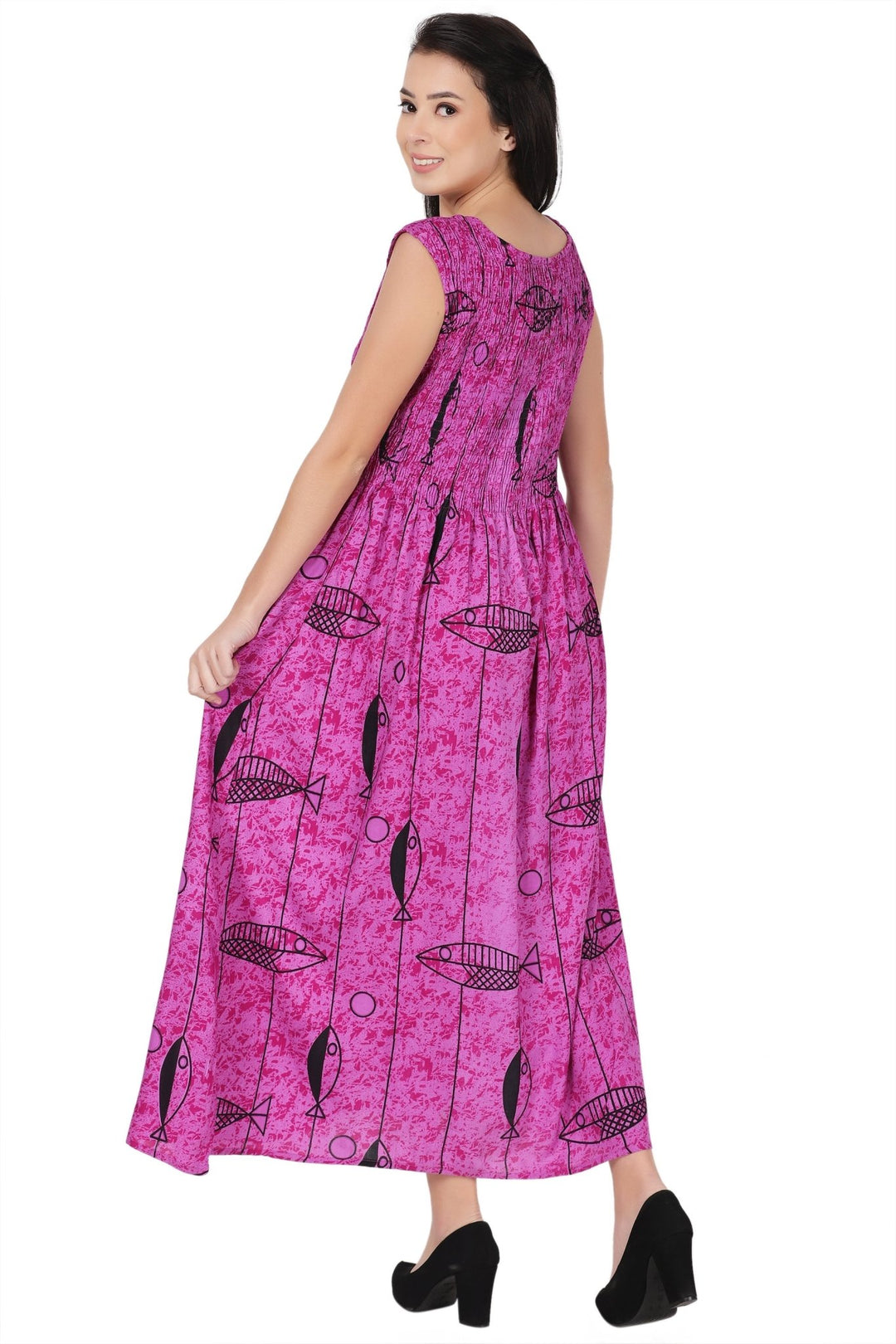 Nautical Print Beach Maxi Dress 522211 - Advance Apparels Inc