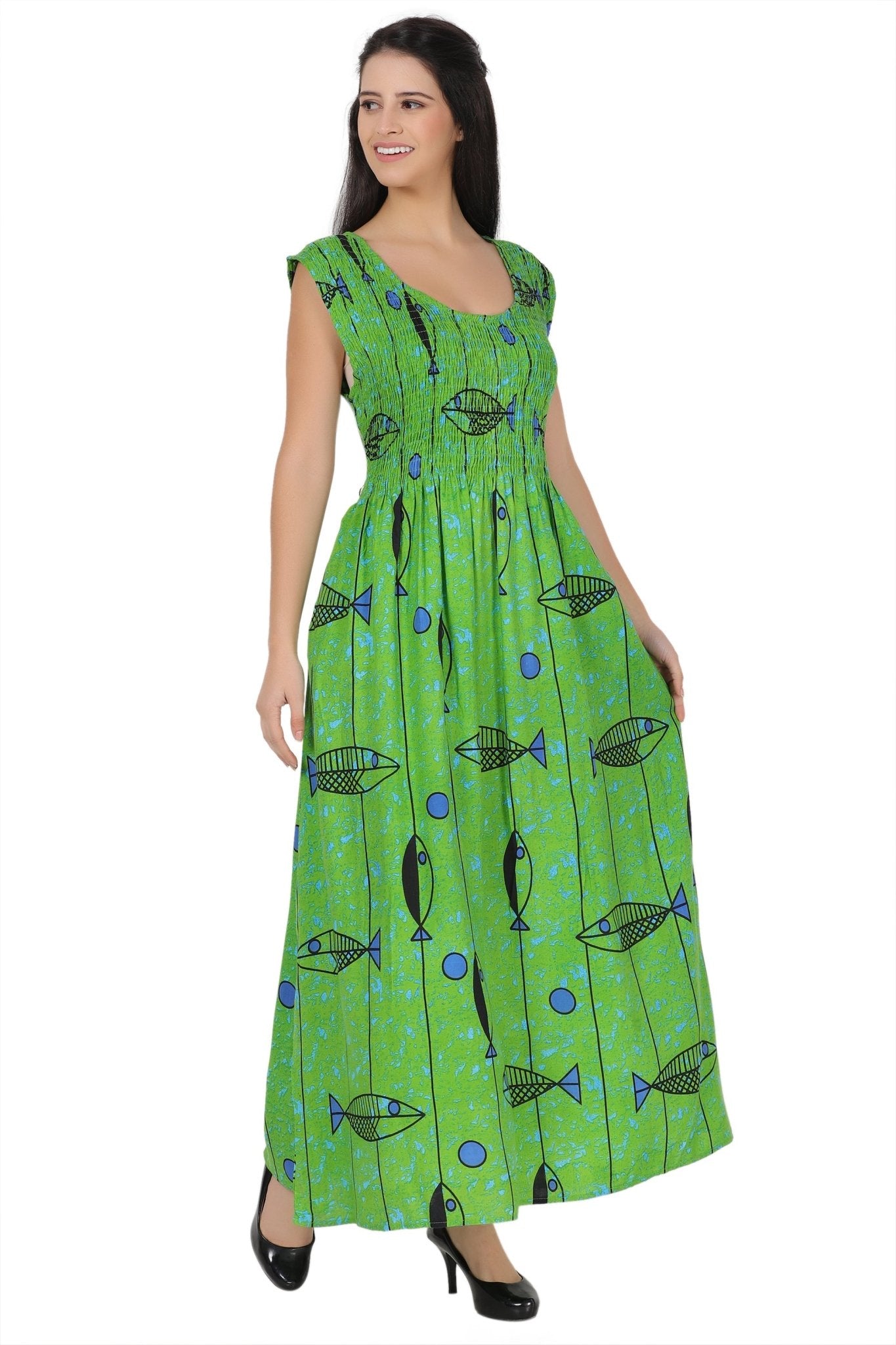 Nautical Print Beach Maxi Dress 522211 - Advance Apparels Inc