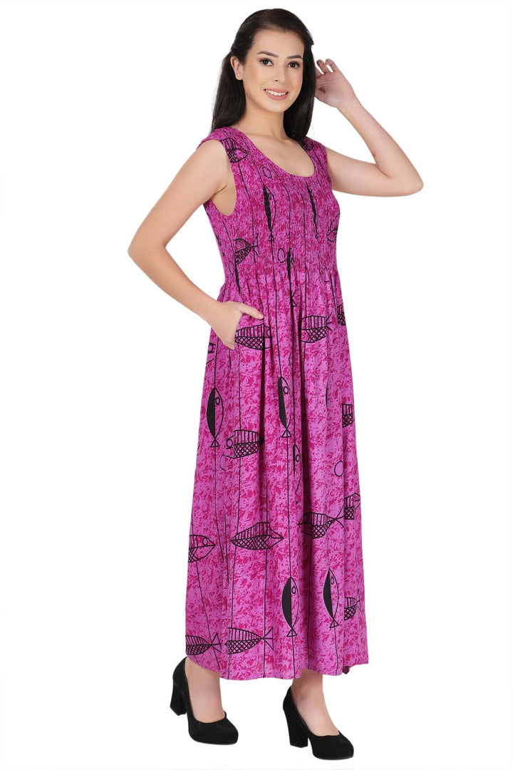 Nautical Print Beach Maxi Dress 522211 - Advance Apparels Inc