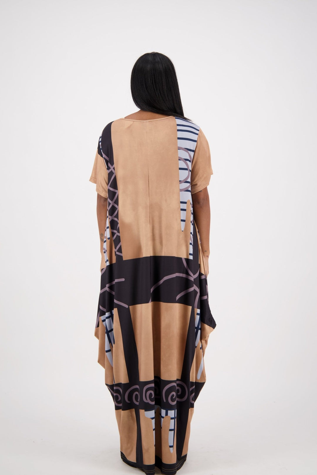 Neutral Brown Print Kaftan CH8863 - Advance Apparels Inc