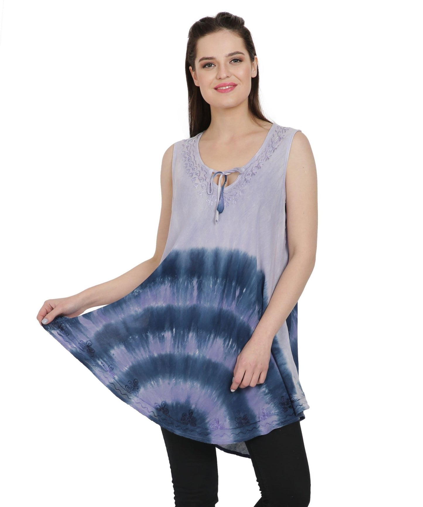 Ocean Splash Lace Up Tank Top T-3221 - Advance Apparels Inc