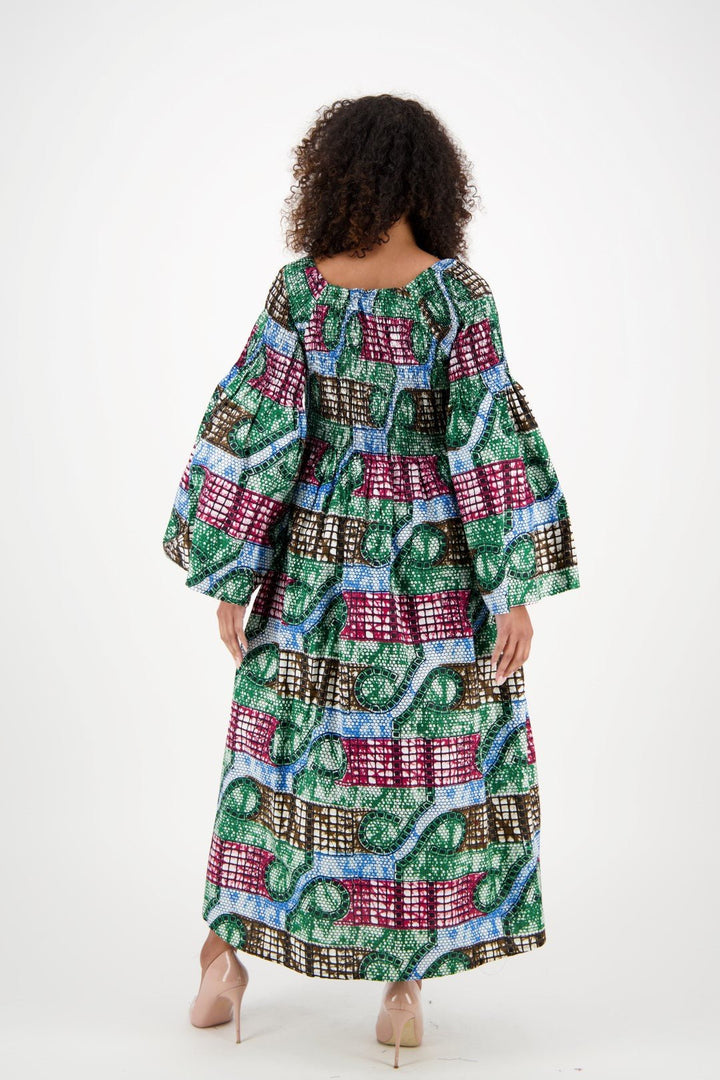 Off Shoulder African Print Maxi Dress 2190-37 - Advance Apparels Inc